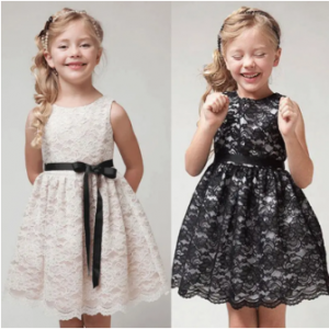 Bow-Knot Girls Sleeveless Lace Princess Dress For 2-11Y discountshub