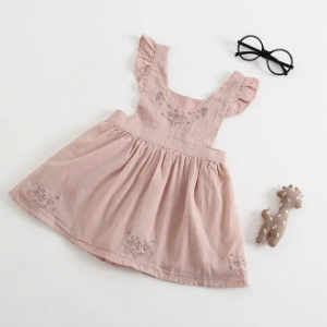 Cute Embroidery Toddler Girls Backless Casual Princess Dress For 1Y-7Y discountshub