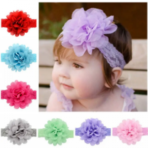 Flower Princess Style Elastic Adjustable Baby Girls Headband For 0Y-5Y discountshub