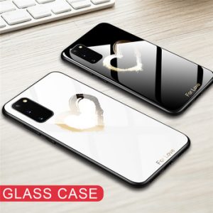 Hard Back Tempered Glass Case For Samsung Galaxy S20 Ultra S10 S8 S9 Plus S10E A10 A50 A51 A70 Note 10 Plus 9 Silicone TPU cases discountshub