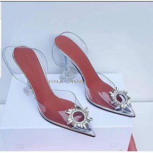 Ladies Beautiful Heel Shoe - Silver discountshub