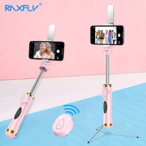 RAXFLY Mini Bluetooth Selfie Stick Foldable Tripod Mirror Remote Selfie Stick For IOS iPhone X 8 7 Plus Xiaomi Samsung Android discountshub