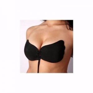 Strapless Self Adhesive Silicon Bra - Black discountshub