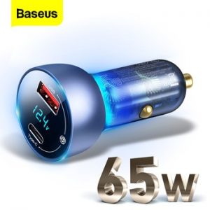 Baseus 65W USB Car Charger Quick Charge 4.0 3.0 QC4.0 QC3.0 Type C PD Fast Car Charging Charger For iPhone Xiaomi Mobile Phone discountshub