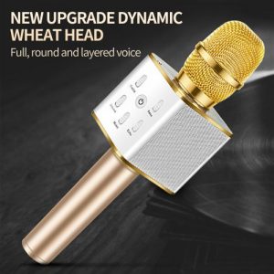 Gold Wireless Dynamic Microphone Bluetooth Speaker discountshub