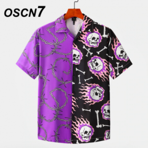 OSCN7 Casual Printed Short Sleeve Shirt Men Street 2020 Hawaii Beach Oversize Women Fashion Harujuku Shirts for Men MX012 discountshub