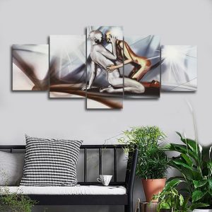 5 Panels Modern Huge Man&Lady Canvas Prints Wall Art Painting Picture Home discountshub