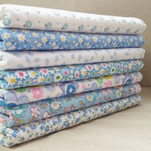 7 Pcs 25x25cm Blue&White Floral Series Square DIY Bundle For Sewing Dolls Crafts discountshub