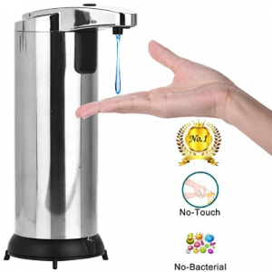 Automatic Soap Dispenser, Touchless Soap Dispenser Equipped with Stainless Steel, Infrared Motion Sensor Soap Dispenser with 4 Adjustable Dispensing Volume for Bathroom Kitchen Hotel discountshub