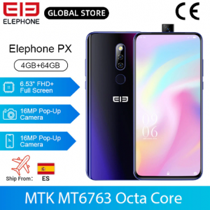 ELEPHONE PX 4GB 64GB MT6763 Octa Core Smartphone 6.53" Screen 16MP Pop-up Front Camera Android 9.0 Rear Fingerprint Unlock discountshub