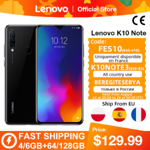 Global Version Lenovo K10 Note (Z6 Lite) 64GB 128GB Snapdragon 710 Octa Core Triple Back Cams 6.3 Inch Water Drop 4050mAh discountshub