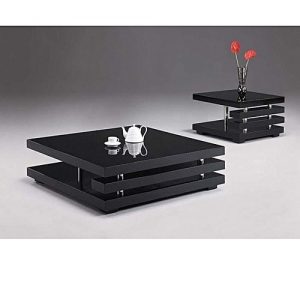 Luxury Coffee Center Table With Free Two Side Stool - Black discountshub