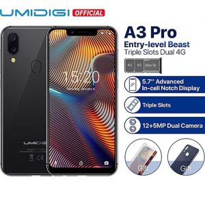 UMIDIGI A3 Pro Global Bands 5.7 Inch 3GB+32GB HD+ 3300mAh 4G Smartphone - Grey discountshub