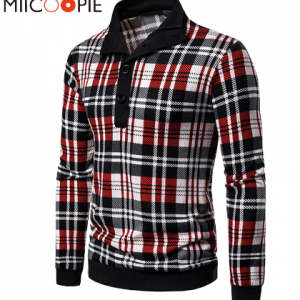 Button And Zipper Collar Designer Sweater Men Fashion Plaid Pullover Sweter Coats Classic Slim Thin Jersey Mens Knitted Sweaters discountshub