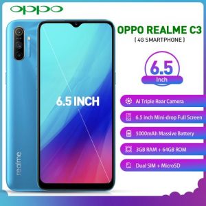 Oppo Realme C3, 6.5 Inch, 3GB RAM + 64GB ROM, Android 10, AI Triple Rear Camera, Dual SIM, 5000 MAh - Blue discountshub