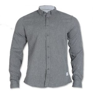 Solid Regular Fit Shirt With Button Flap - Grey discountshub