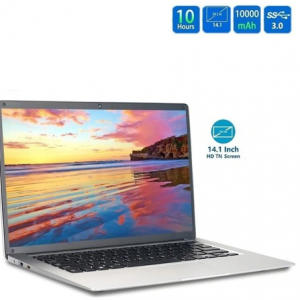 Portable 14 Inch Laptop Silvery Ram 6GB+ Rom 64GB High Definition 2.4Ghz TF Card Ultrathin Computers discountshub