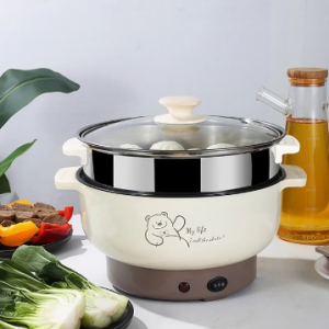 A Single Piece of 1000W Multi-Functional Household Stainless Steel Easy to Clean Fast Heating Two-Speed Rice Cooker with Steamer discountshub