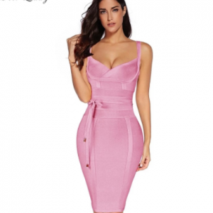 Deer Lady Summer Bandage Dresses 2019 New Arrivals Pink Bodycon Spaghetti Dress Spandex Women Party Dress High Quality Wholesale discountshub