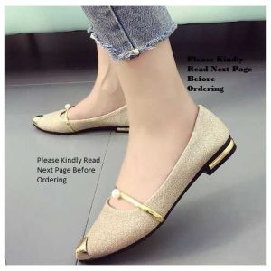 Femme Classy Pointer Ballerina Shoes - Gold discountshub