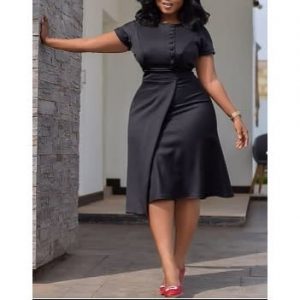 Black Wrap Midi Dress discountshub