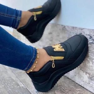 Female M Sneakers- Black discountshub