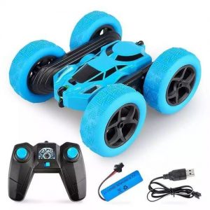 Stunt 2.4G Flip Children Toys RC Remote Control Car - Blue discountshub