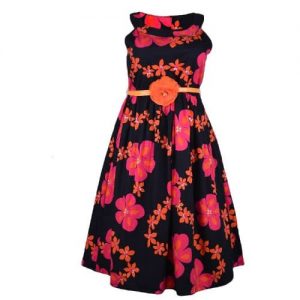 Trendy Men Girl Multicolored Flowery Dress discountshub