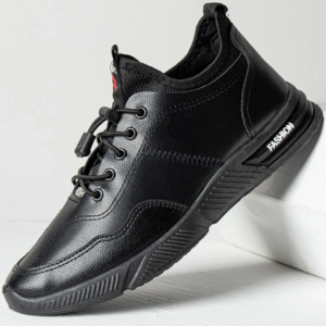 Men PU Breathable Lace-up Soft Round Toe Sport Casual Shoes discountshub