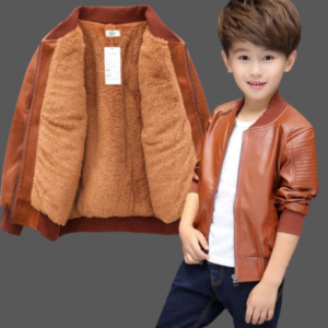 New Arrived Boys Coats Autumn Winter Fashion Korean Children's Plus Velvet Warming Cotton PU Leather Jacket For 1-11Y Kids Hot discountshub